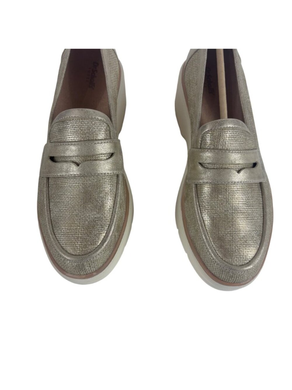 Dr. Scholl's Nice Day Max Platform Loafers Womens Size 10 Metallic Gold Slip-On - Picture 4 of 10